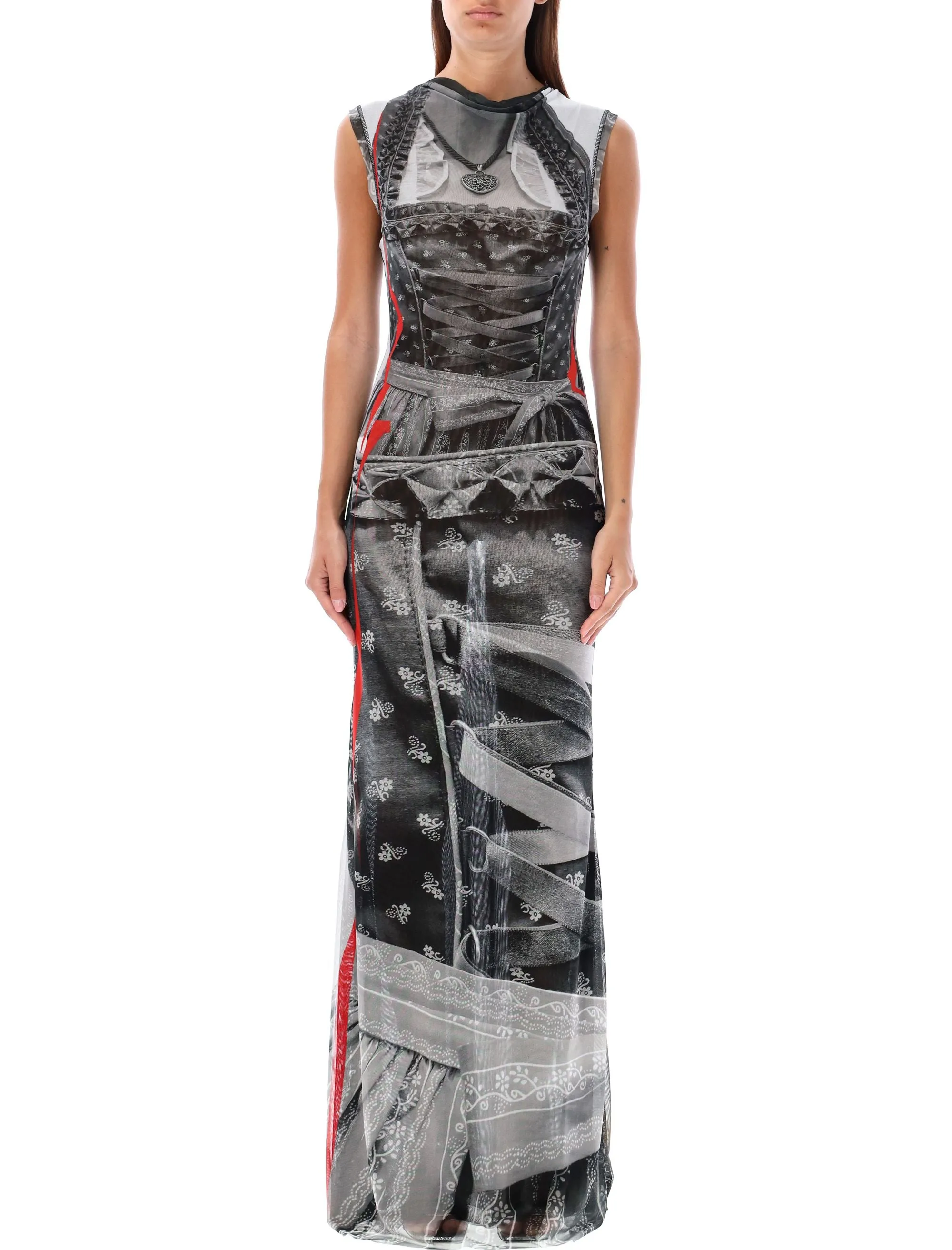 MESH MAXI DRESS PRINT