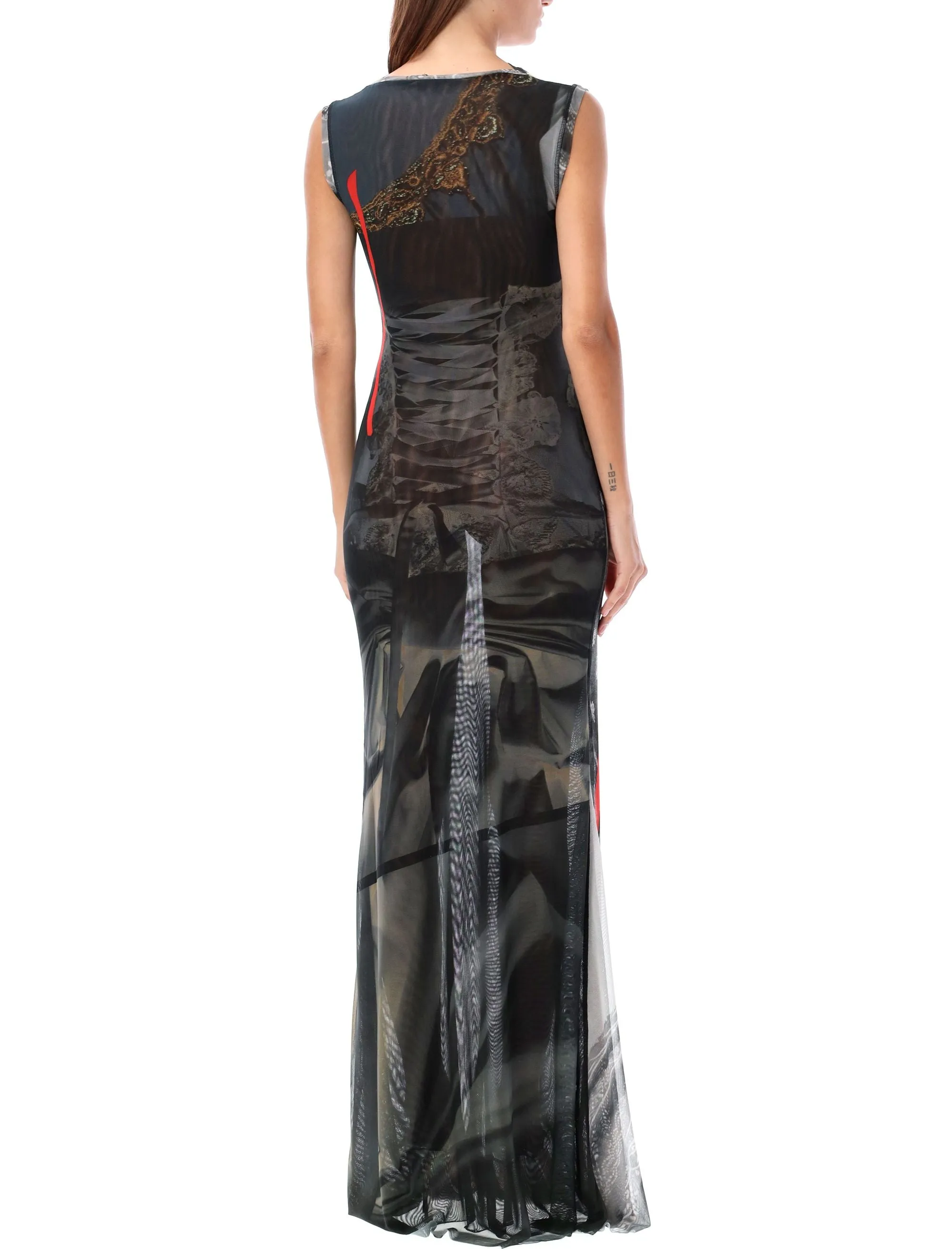 MESH MAXI DRESS PRINT