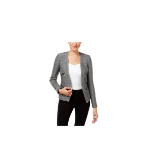 Michael Kors Womens Open-Front Moto Blazer Jacket