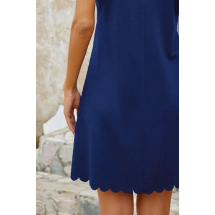 Mock Neck Sleeveless Mini Dress