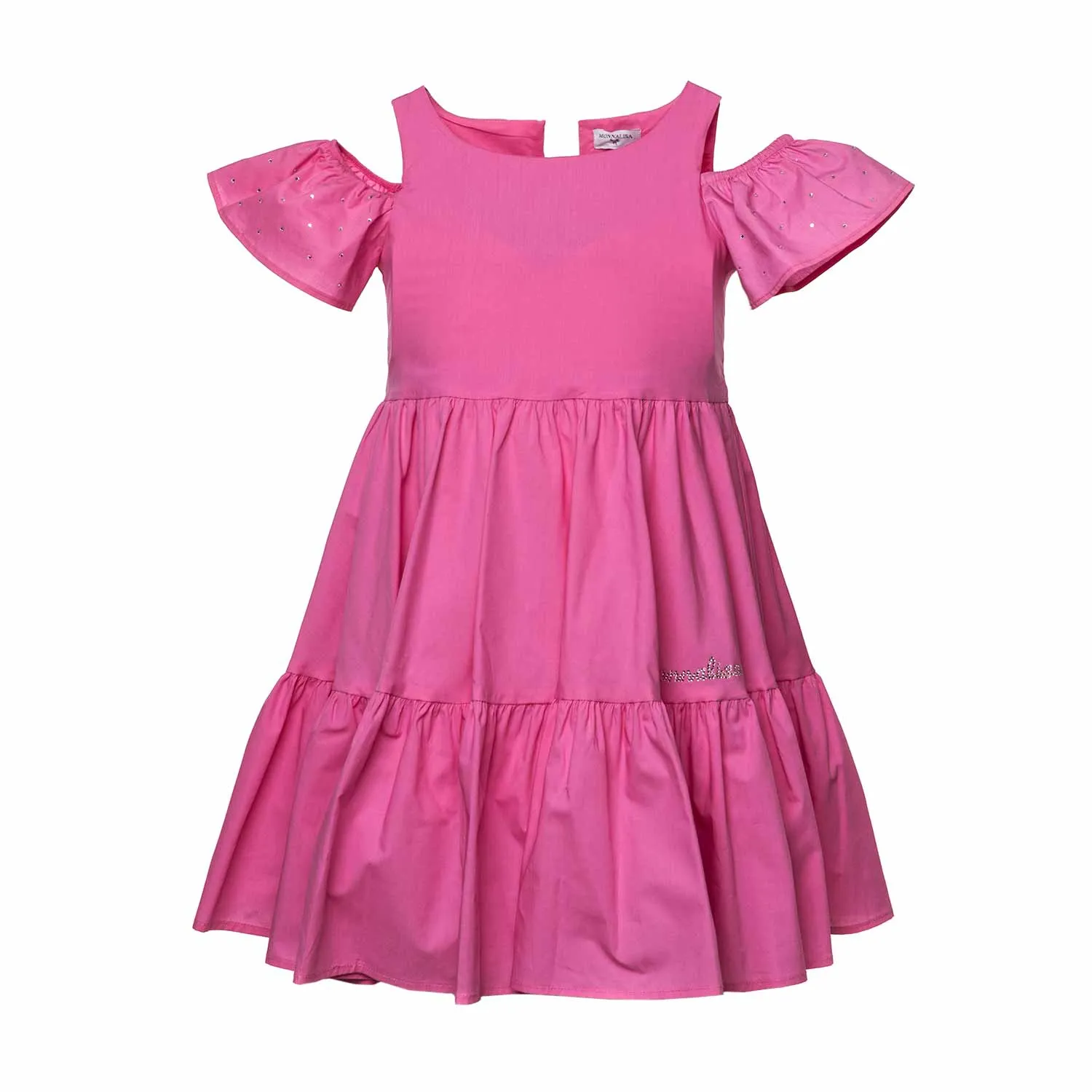 Monnalisa Girls Pink Cotton Dress