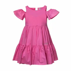 Monnalisa Girls Pink Cotton Dress