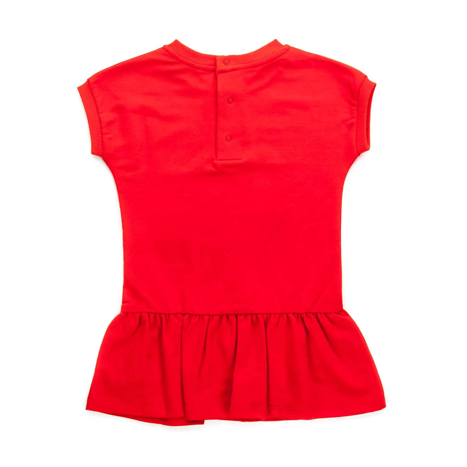 Moschino Red Cotton Dress For Baby Girl