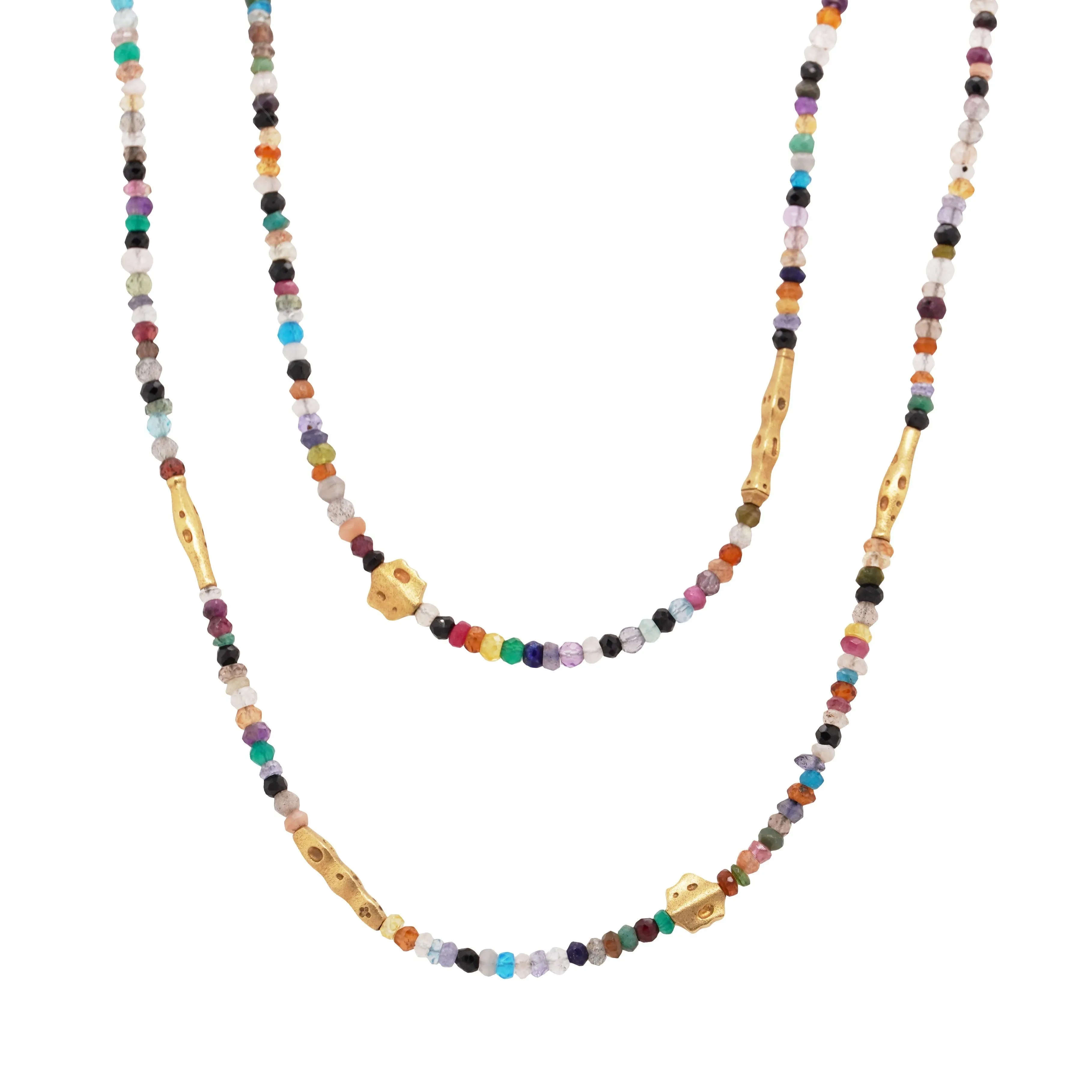 Multi Stone Flora Beaded Necklace