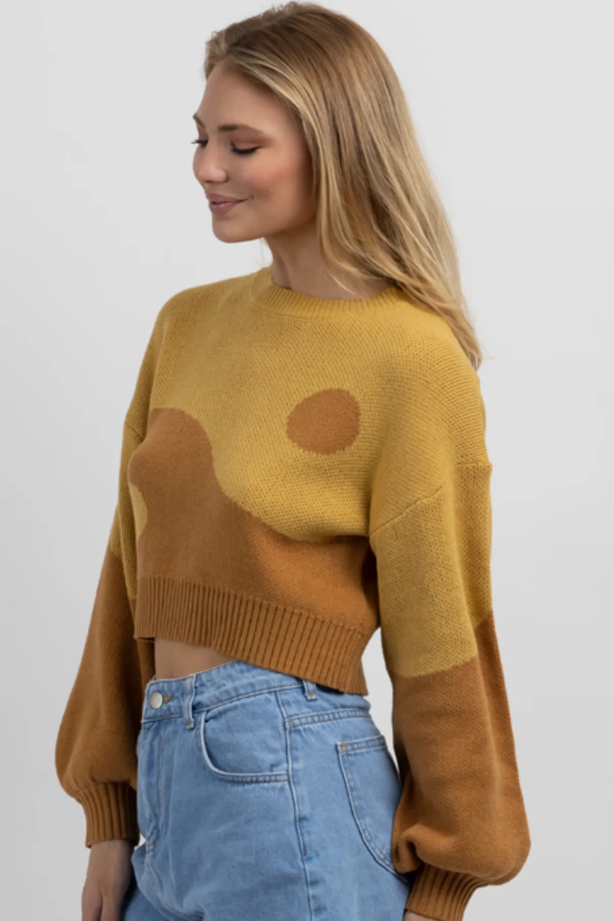 MUSTARD YIN + YANG SWEATER