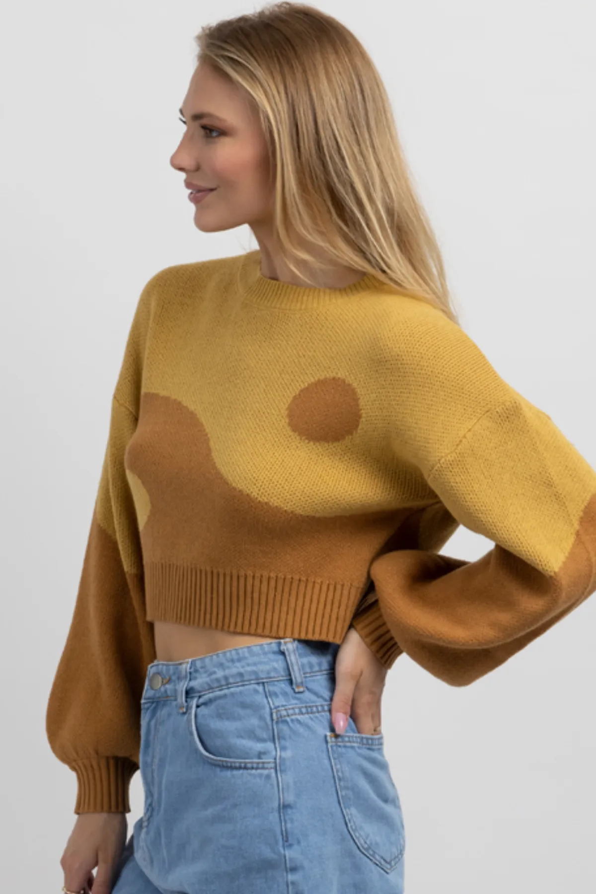 MUSTARD YIN + YANG SWEATER