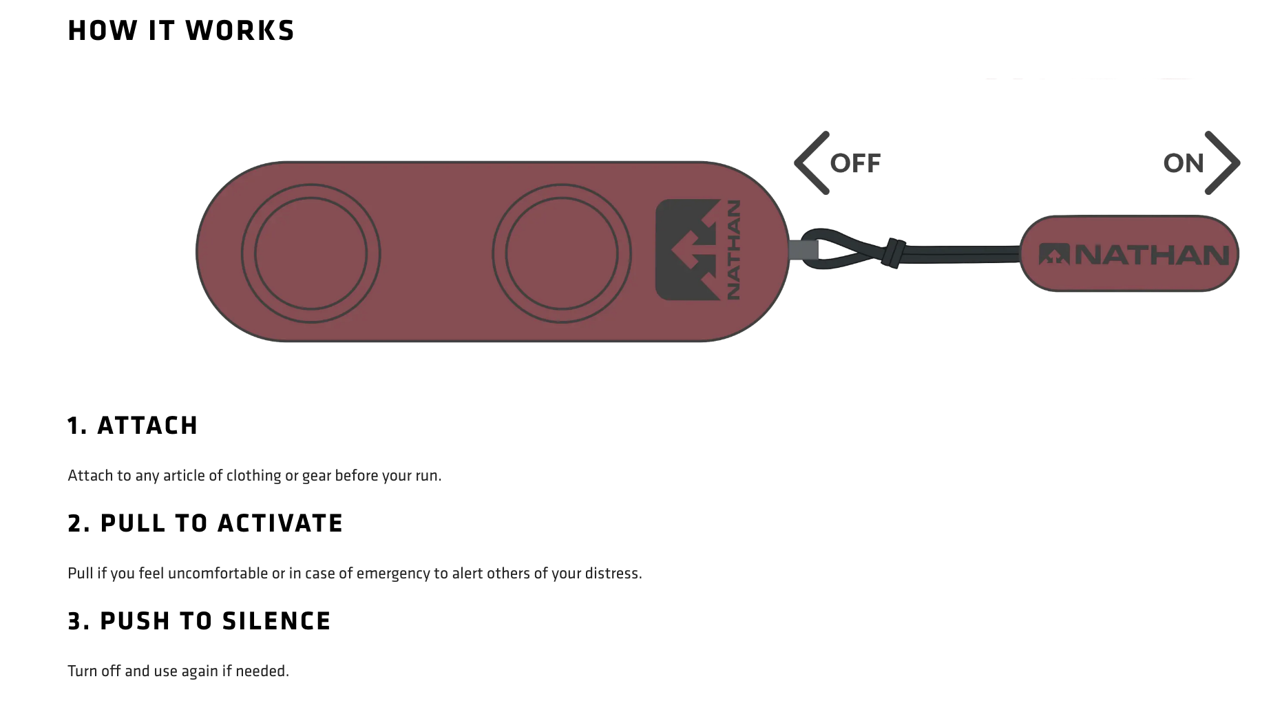 Nathan ISafeRun Ripcord Siren Personal Alarm