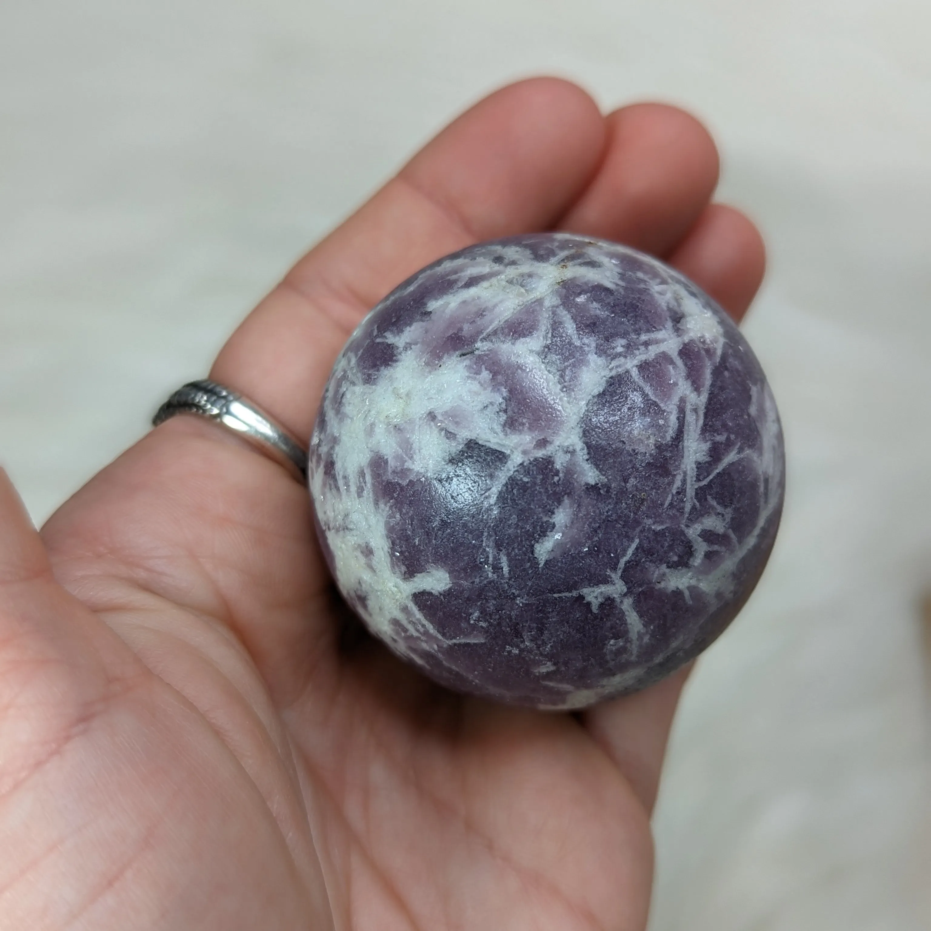 ONE Calming, Sparkling Lepidolite Sphere ~ Size 1