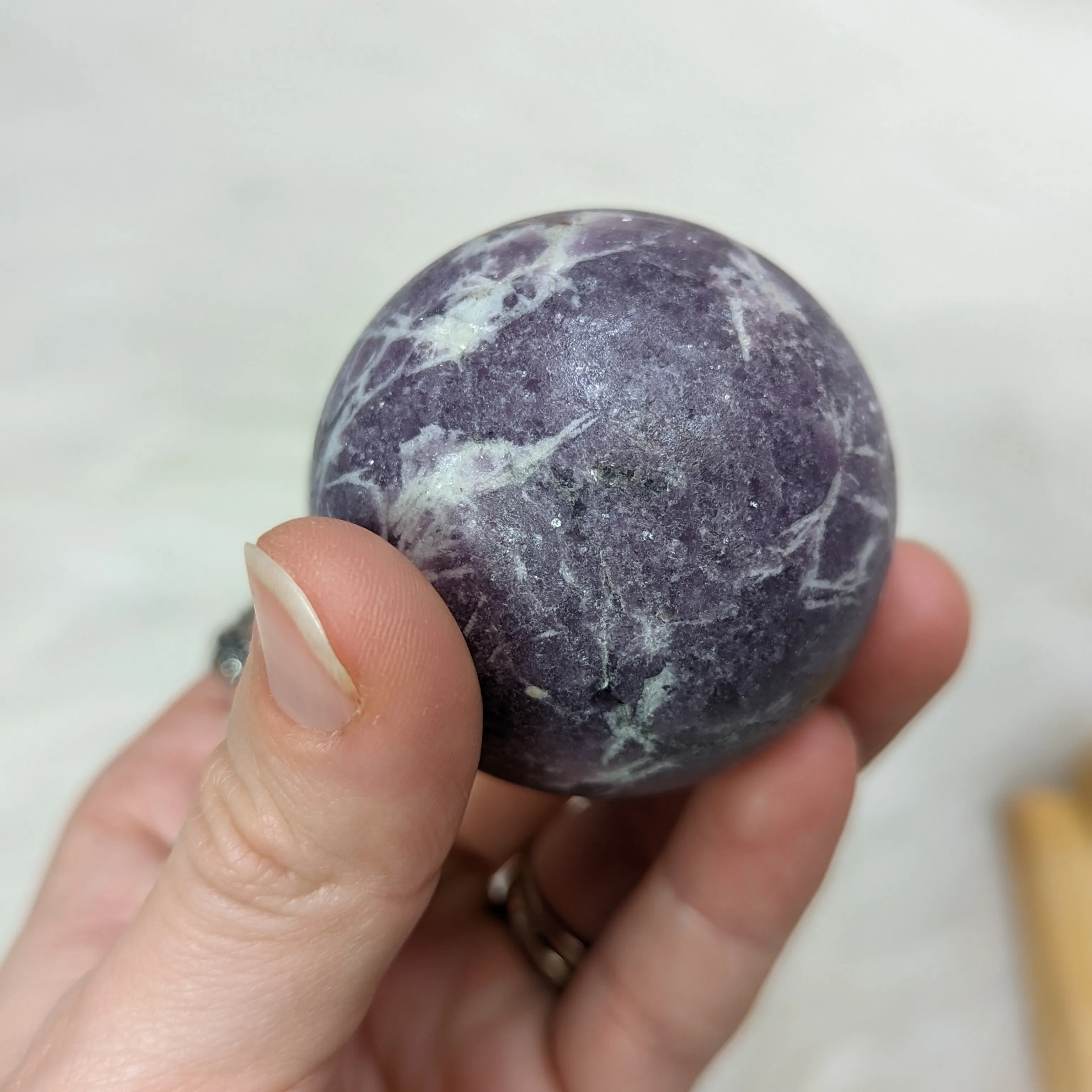 ONE Calming, Sparkling Lepidolite Sphere ~ Size 1