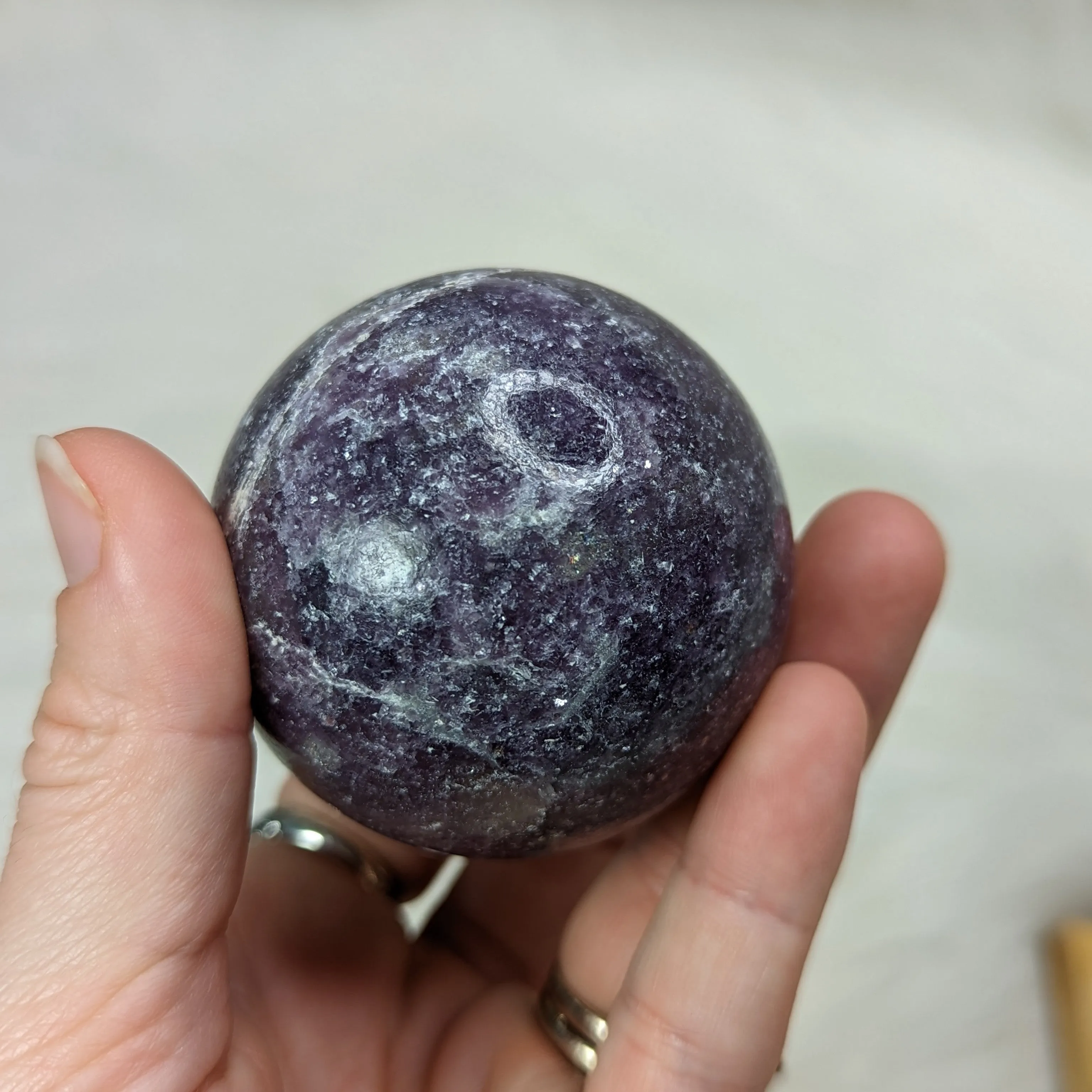 ONE Calming, Sparkling Lepidolite Sphere ~ Size 2