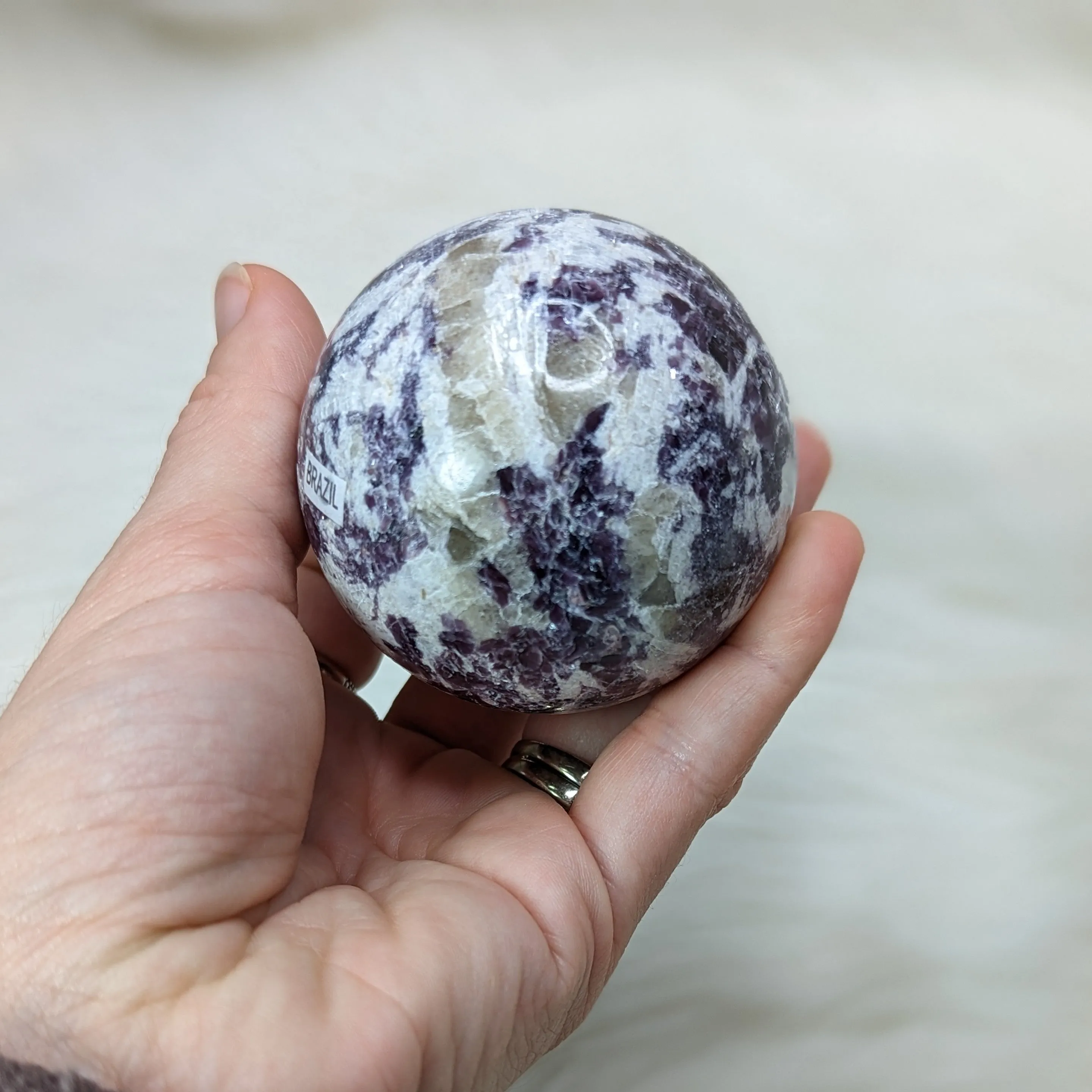 ONE Calming, Sparkling Lepidolite Sphere ~ Size 2