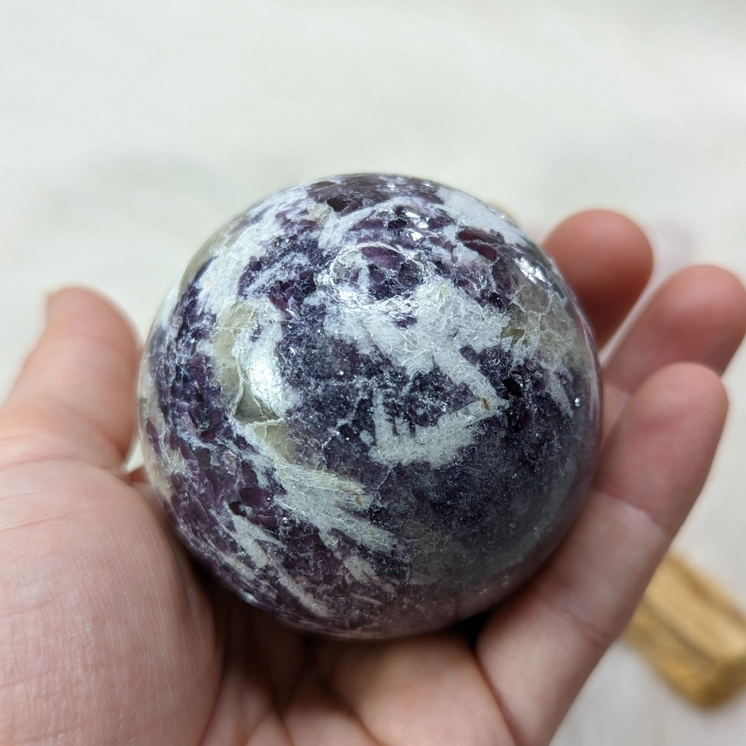 ONE Calming, Sparkling Lepidolite Sphere ~ Size 2