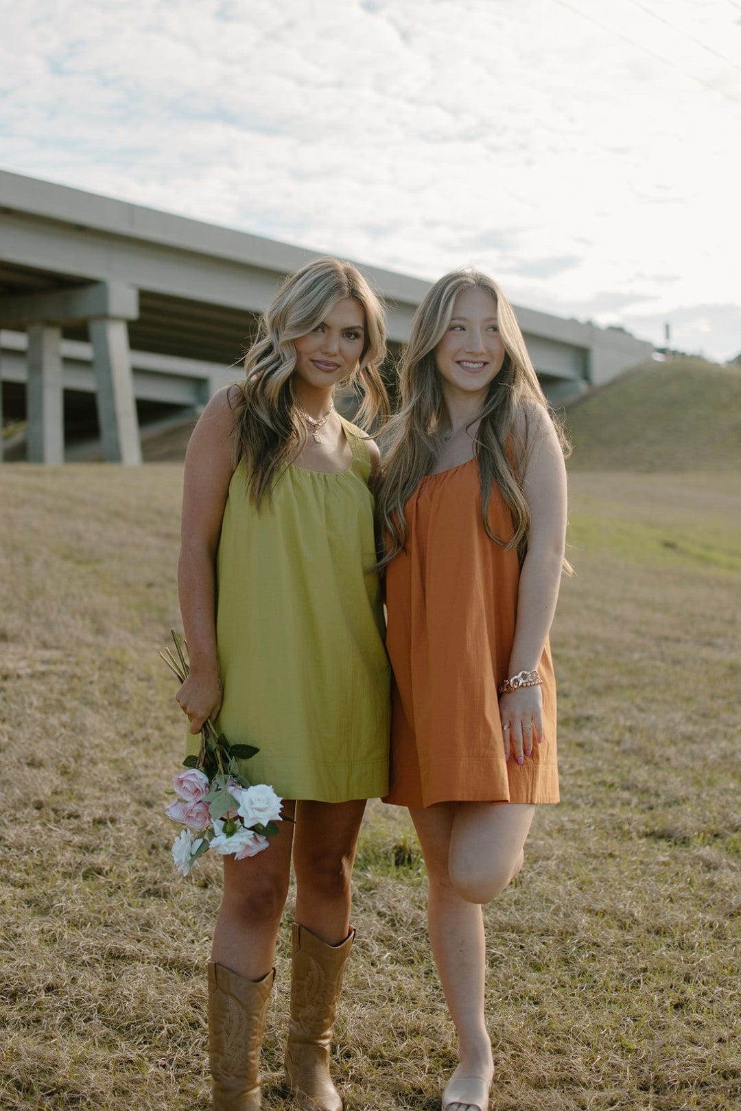 Orange Criss Cross Mini Dress