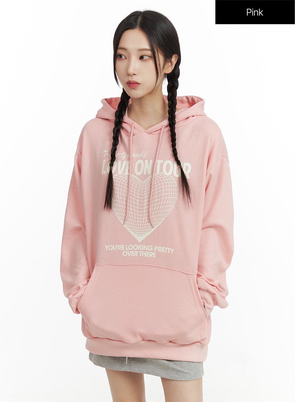 Oversized Graphic Hooded Sweatshirt CF415