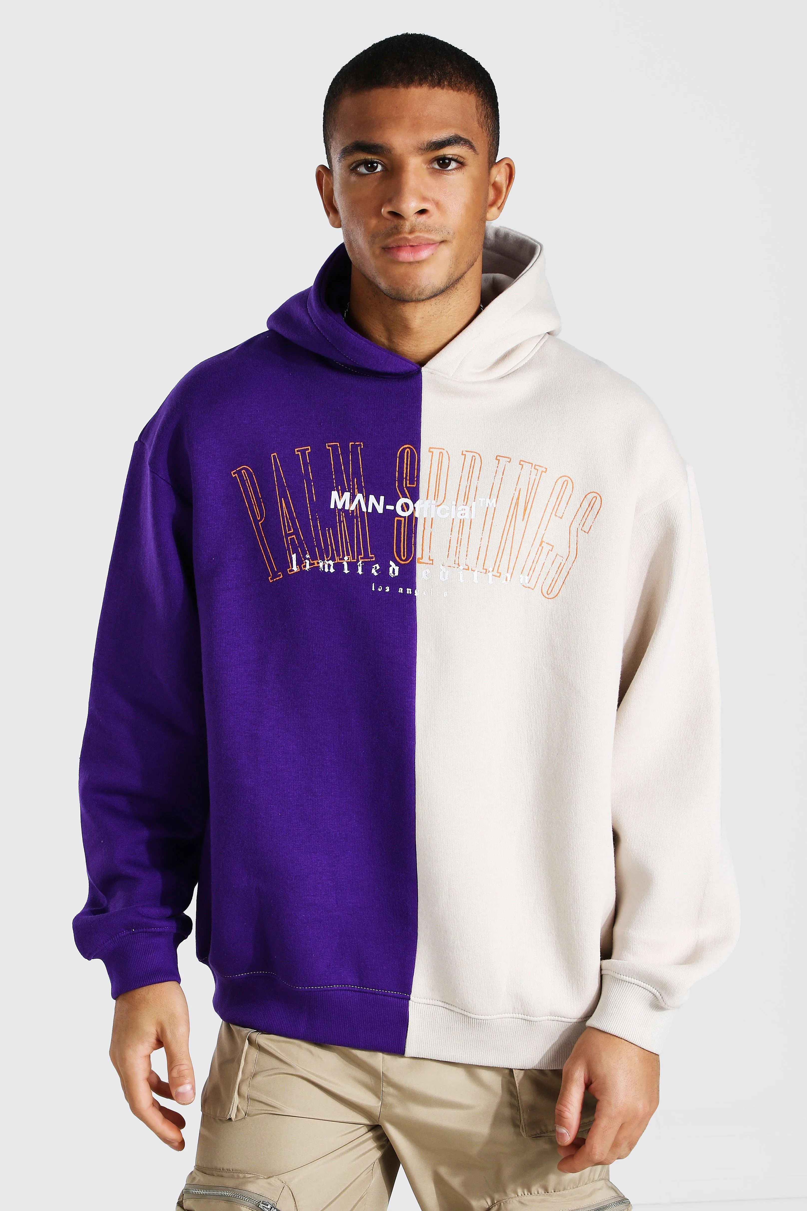 Oversized Palm Springs Spliced Hoodie