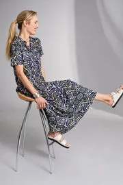 Palmette Print Dress - Peruzzi