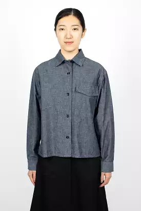 Patch Pocket Denim Canvas Shirt