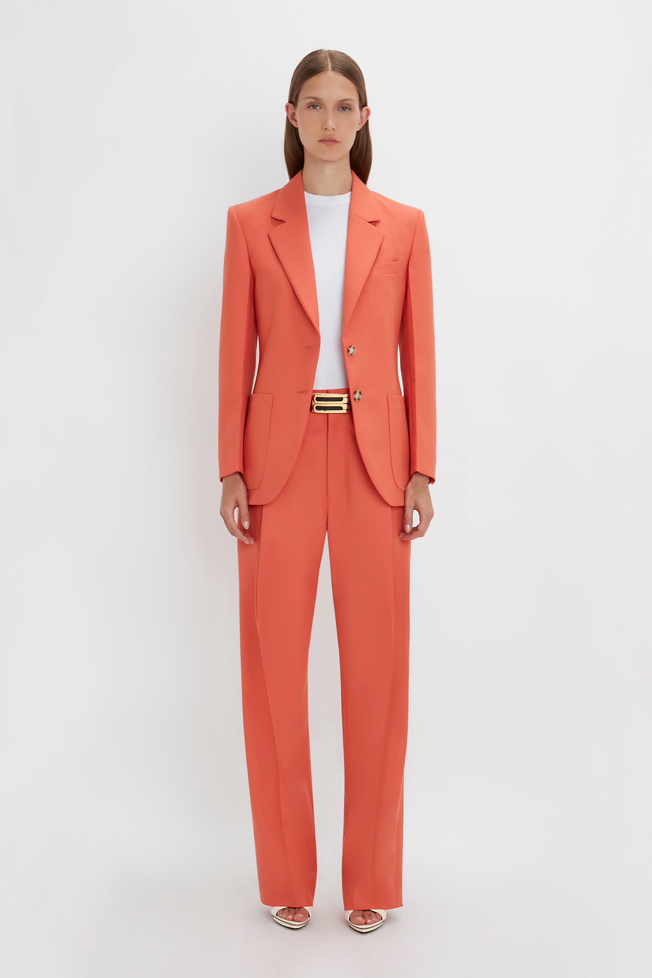 Patch Pocket Jacket In Papaya