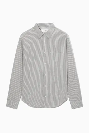 PATCH-POCKET SHIRT - REGULAR - Long sleeve - Regular length - BLUE / GREY / STRIPED - Men | H&M GB