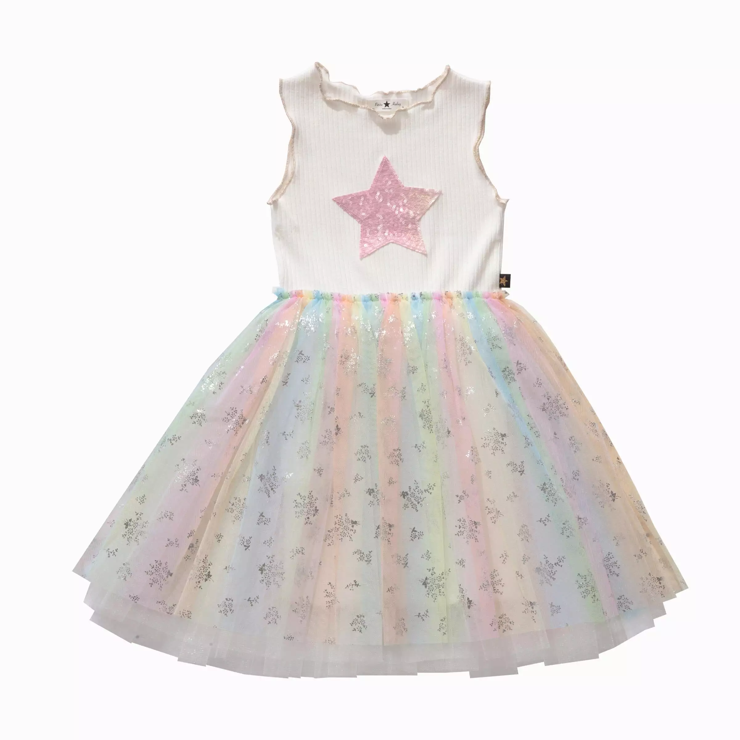 Petite Hailey Bella Tutu Dress - White Flower Pink