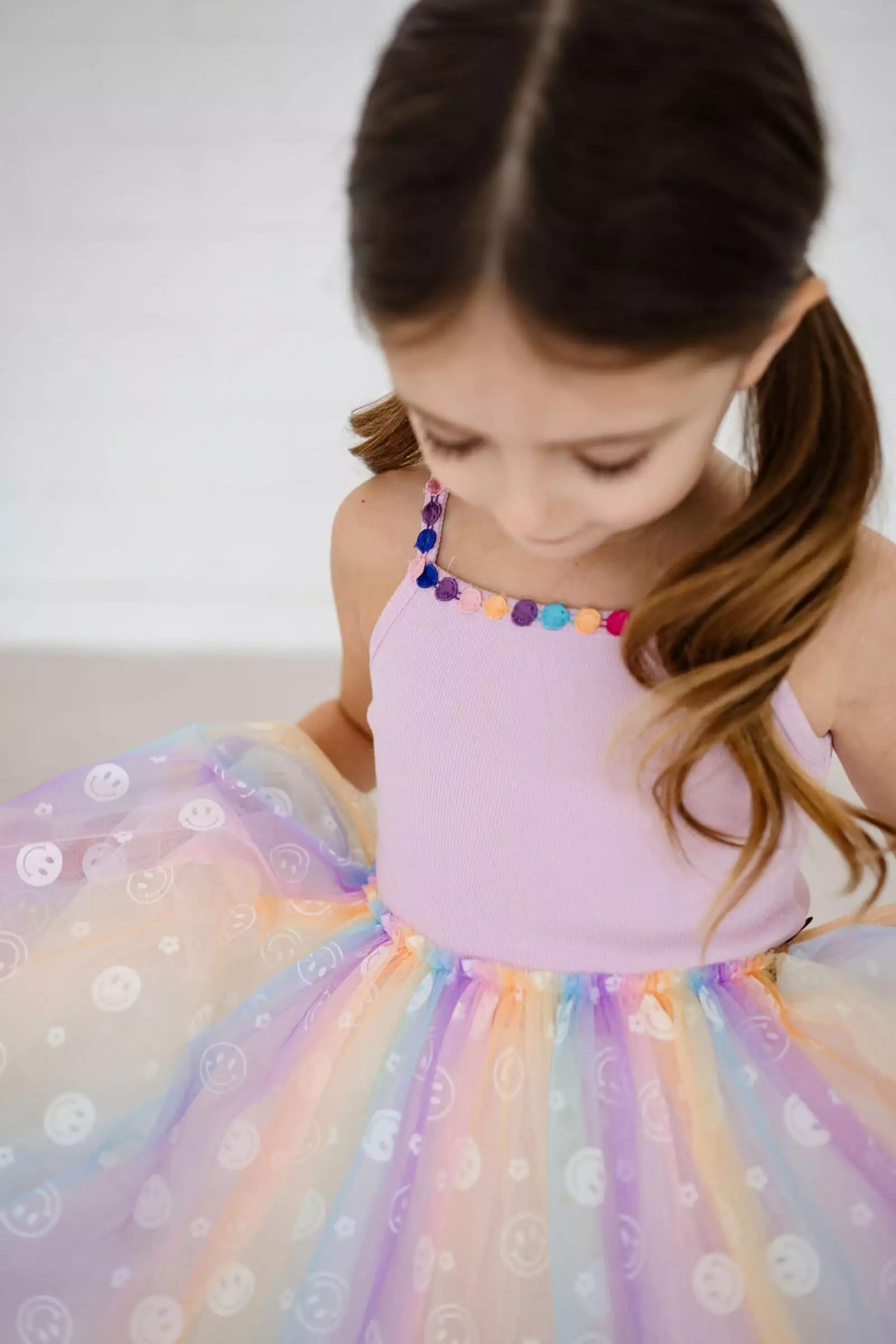 Petite Hailey Shine Smile Tutu Dress - Purple