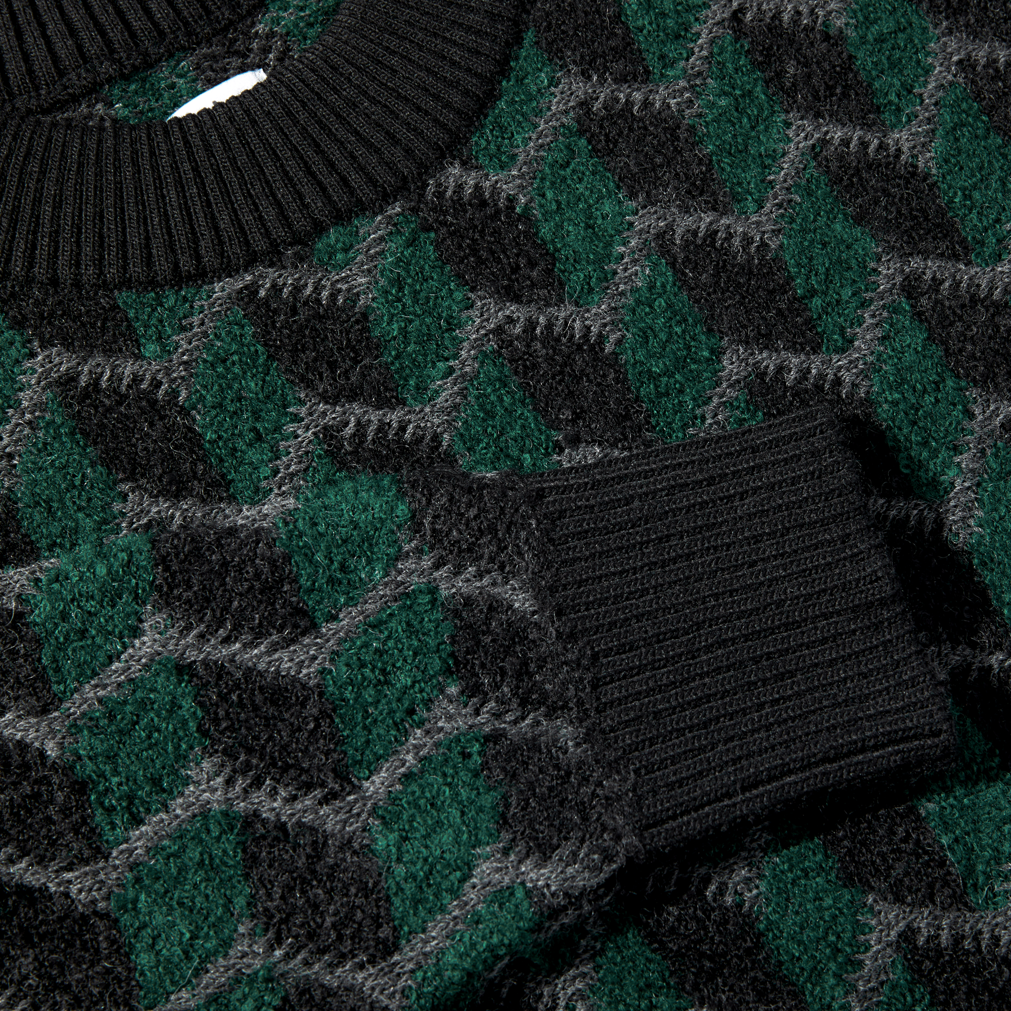 Polar Zig Zag Knit Sweater Black/Dark Teal