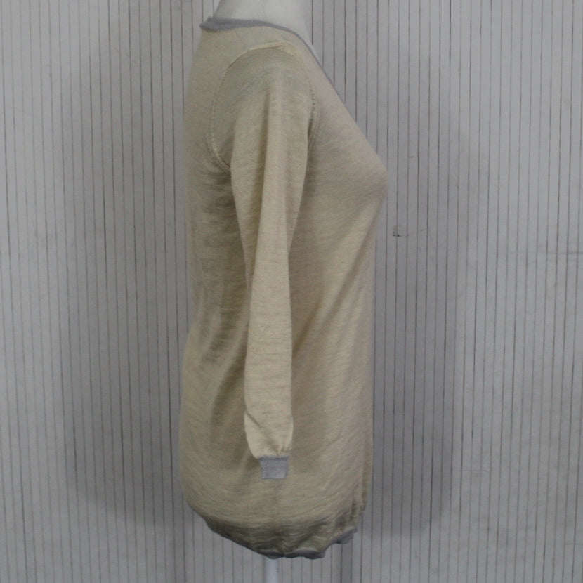 Prada New Vanilla Silk & Linen Fine Knit Sweater XXS/XS