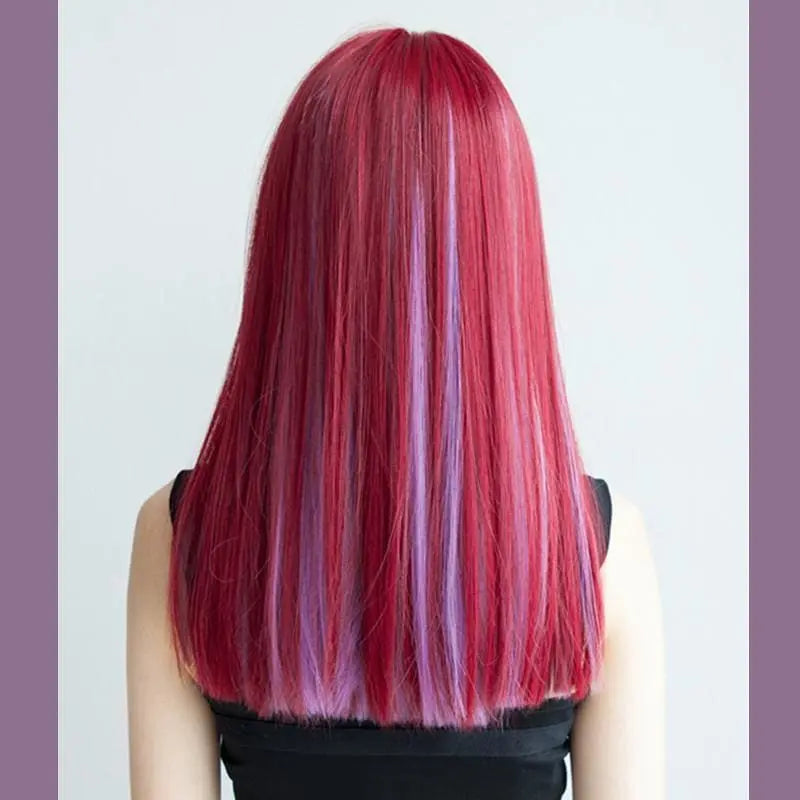 Red Purple Long Straight Wig MK15806