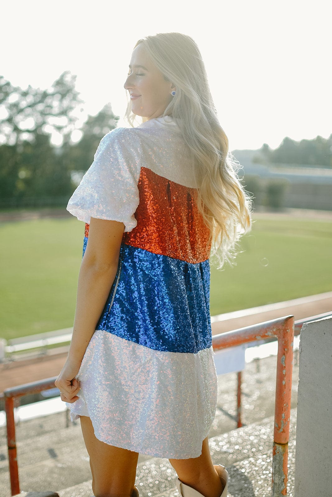 Red White & Blue Colorblock Dress