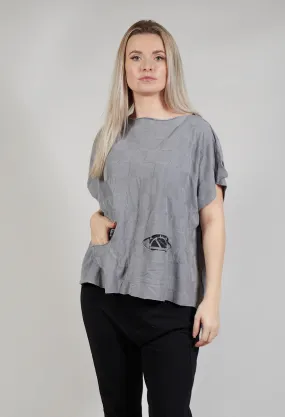 Relaxed Patch Pocket Top in Grey