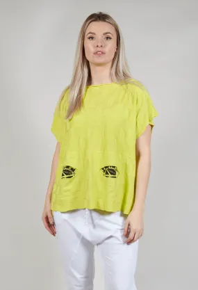 Relaxed Patch Pocket Top in Lemon