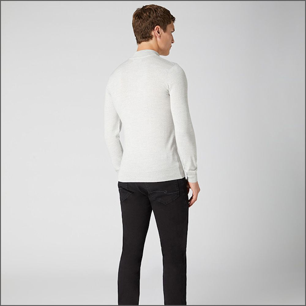 Remus Uomo Grey Slim Fit Merino Wool-Blend Turtle Neck Sweater>>