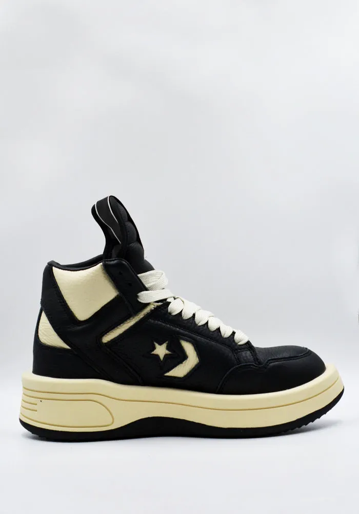 RICK OWENS DRKSHDW X CONVERSE DC01DX945 TURBOWPN HI-TOP SNEAKERS BLACK/NATURAL