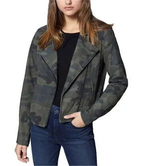 Sanctuary Clothing Womens Camo-Print Suede Motorcycle Jacket