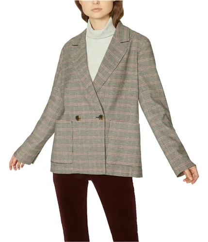 Sanctuary Clothing Womens Plaid Two Button Blazer Jacket