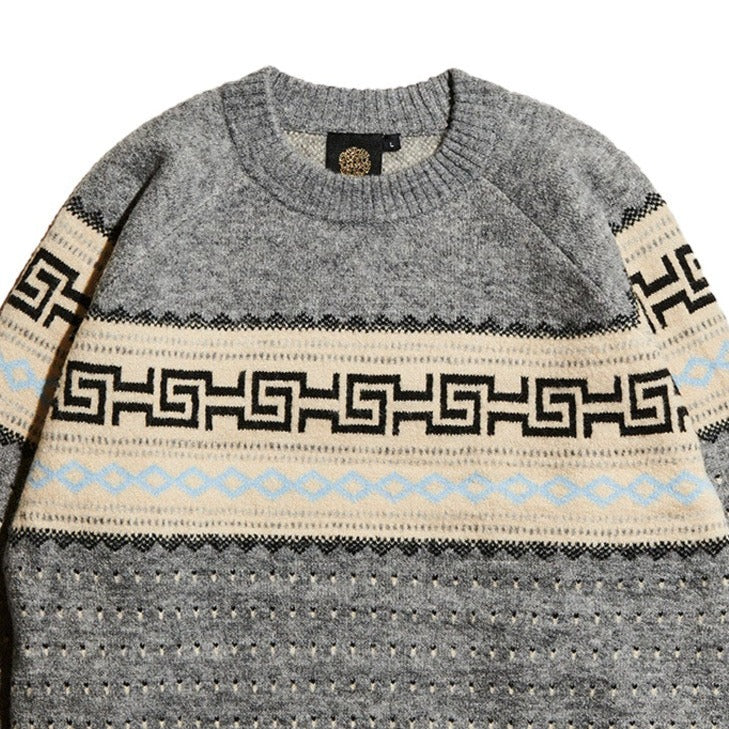 SexHippies Fair Isle Sweater Medium Grey/Black