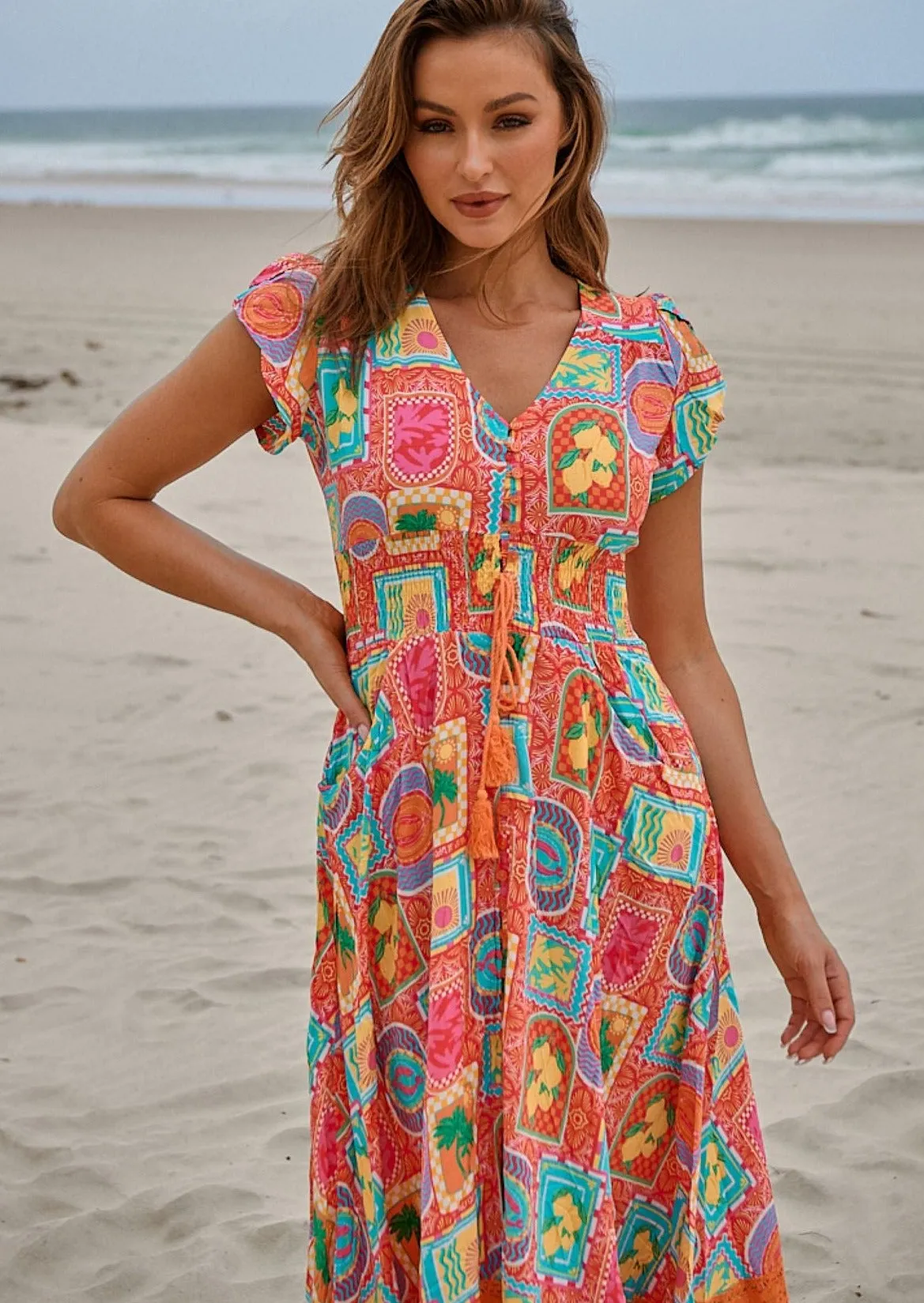 Sicily Print Romi Maxi Dress