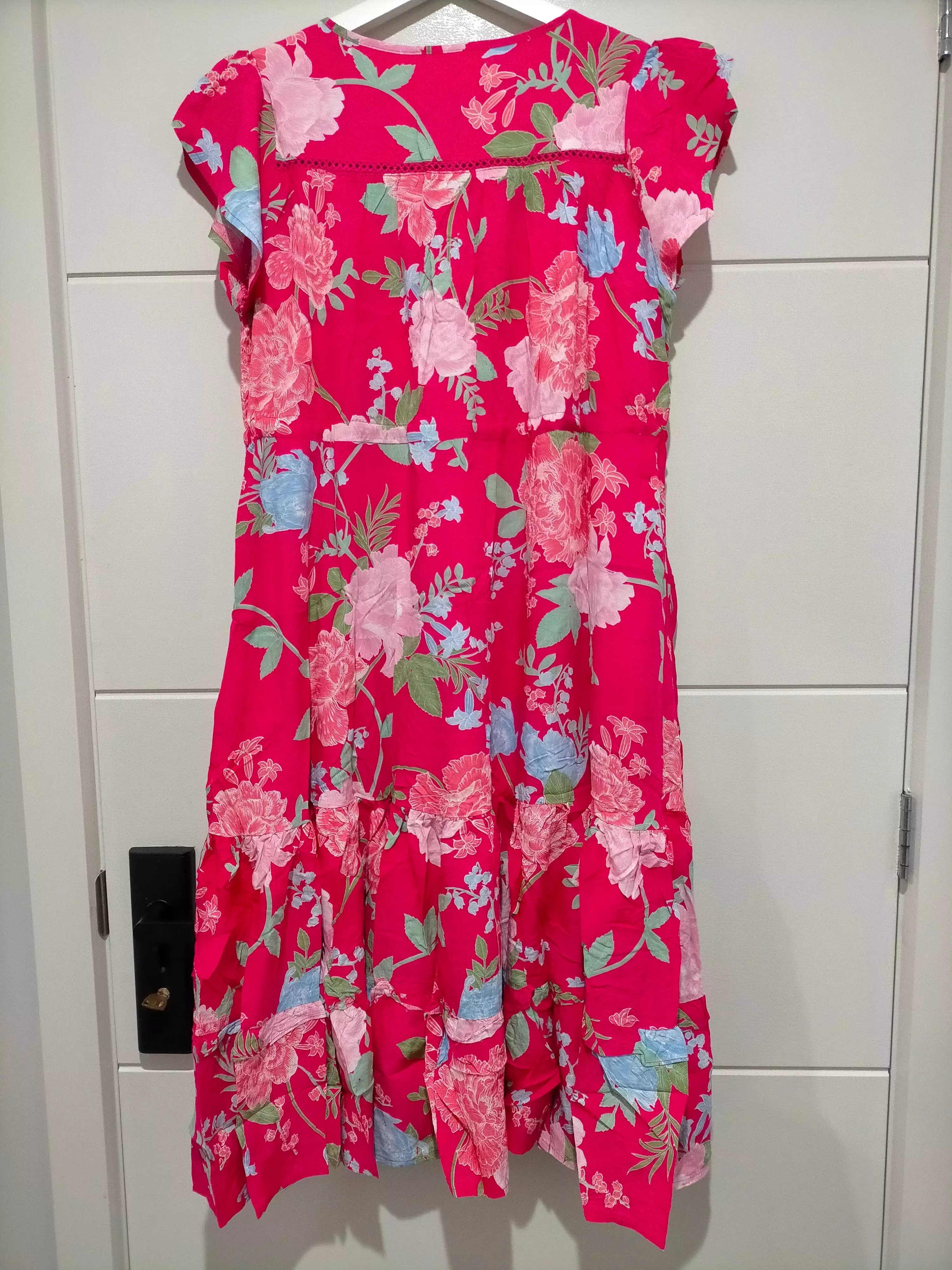 Slate Midi Dress Cerise Print