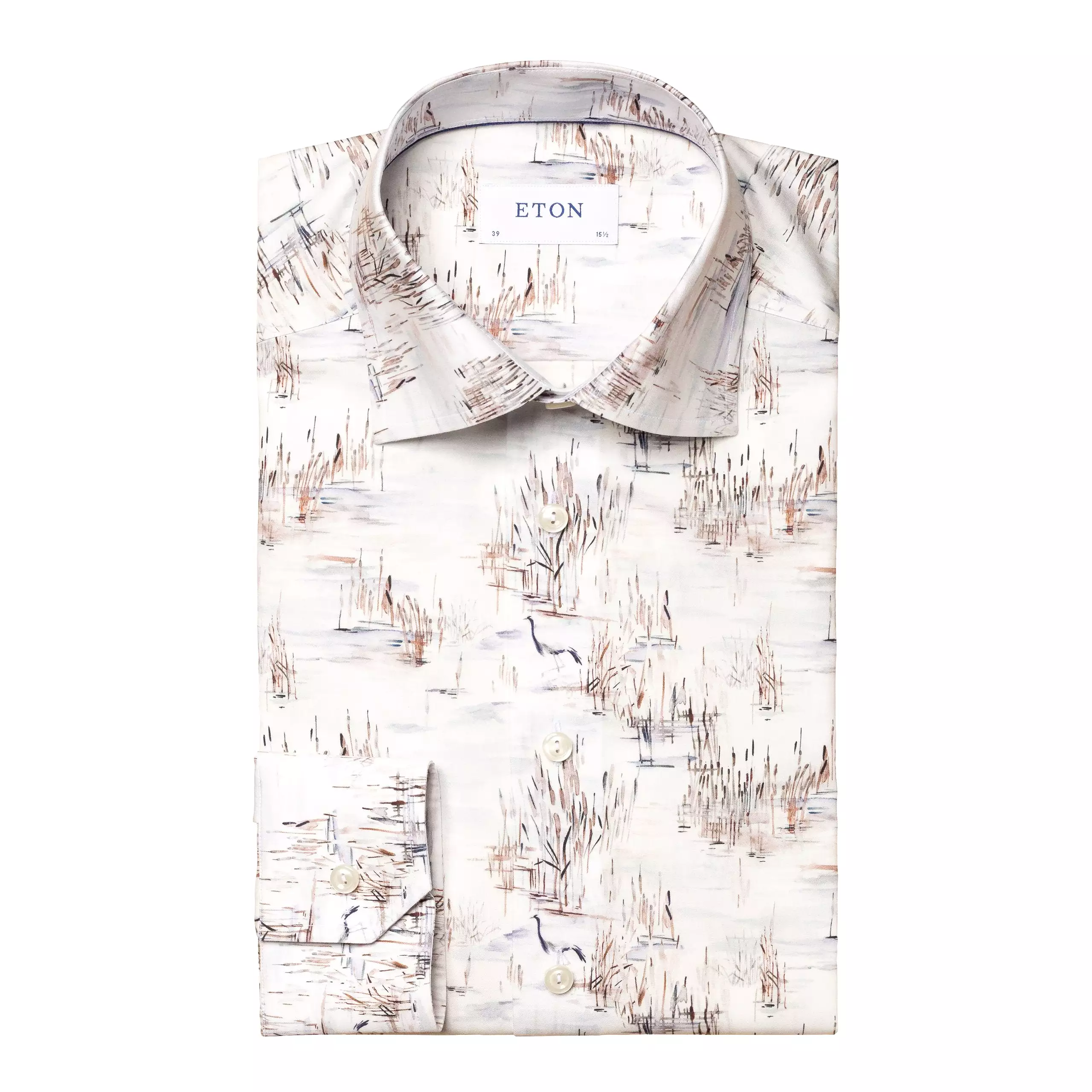 Slim Fit - Crane Print Signature Twill Shirt