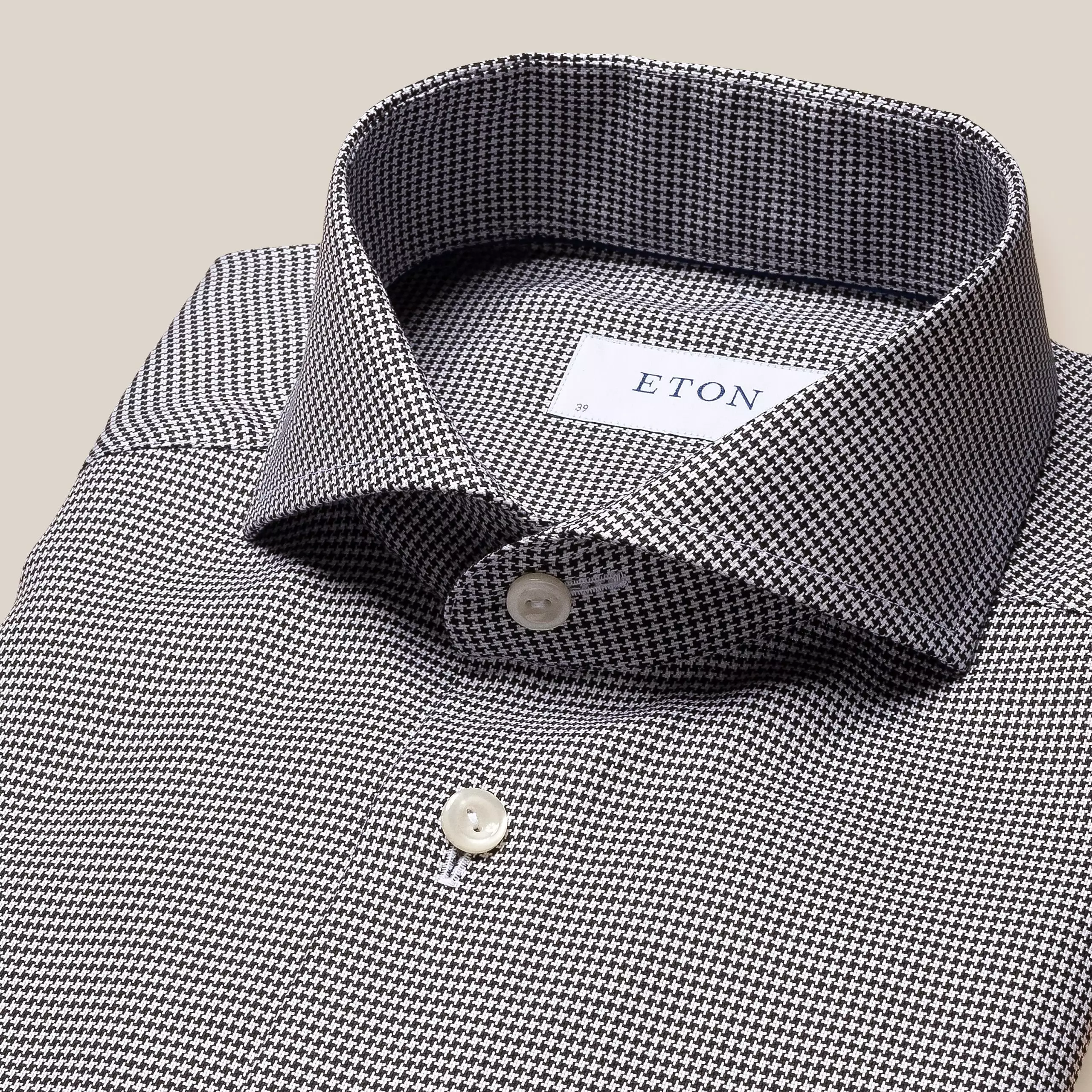 Slim Fit - Houndstooth Print Shirt