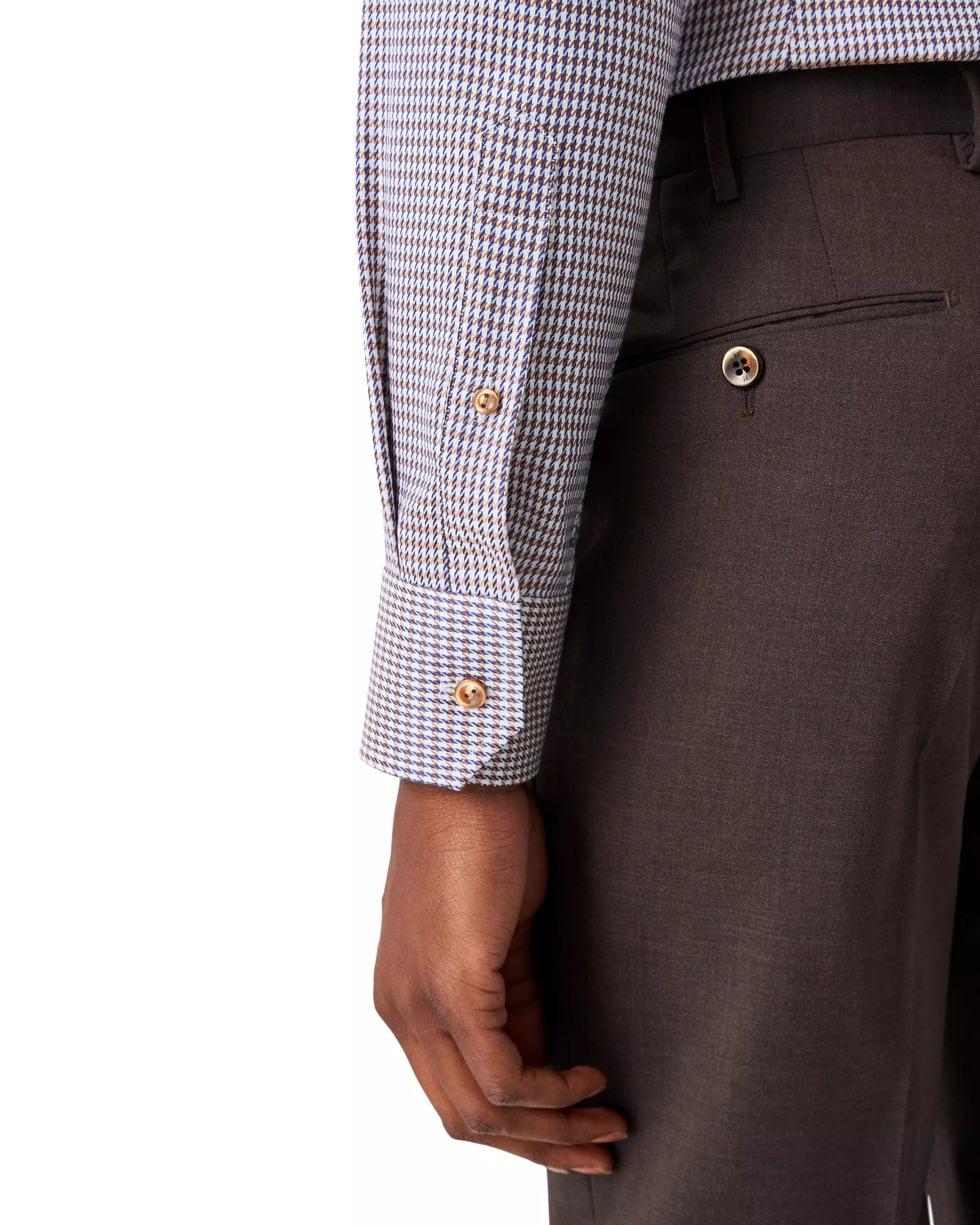 Slim Fit - Houndstooth Print Signature Twill Shirt