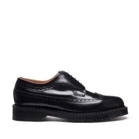 Solovair Black Hi-Shine American Brogue