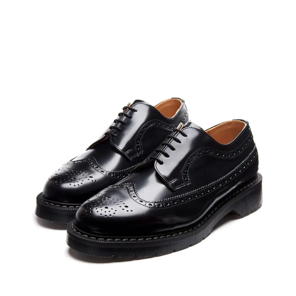 Solovair Black Hi-Shine American Brogue