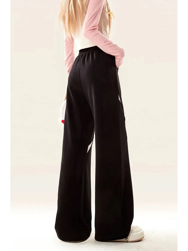 Spring and Autumn Burgundy Overalls Women's Spring and Autumn 2024 New Small High Waist Loose Straight Casual Wide Leg Pants