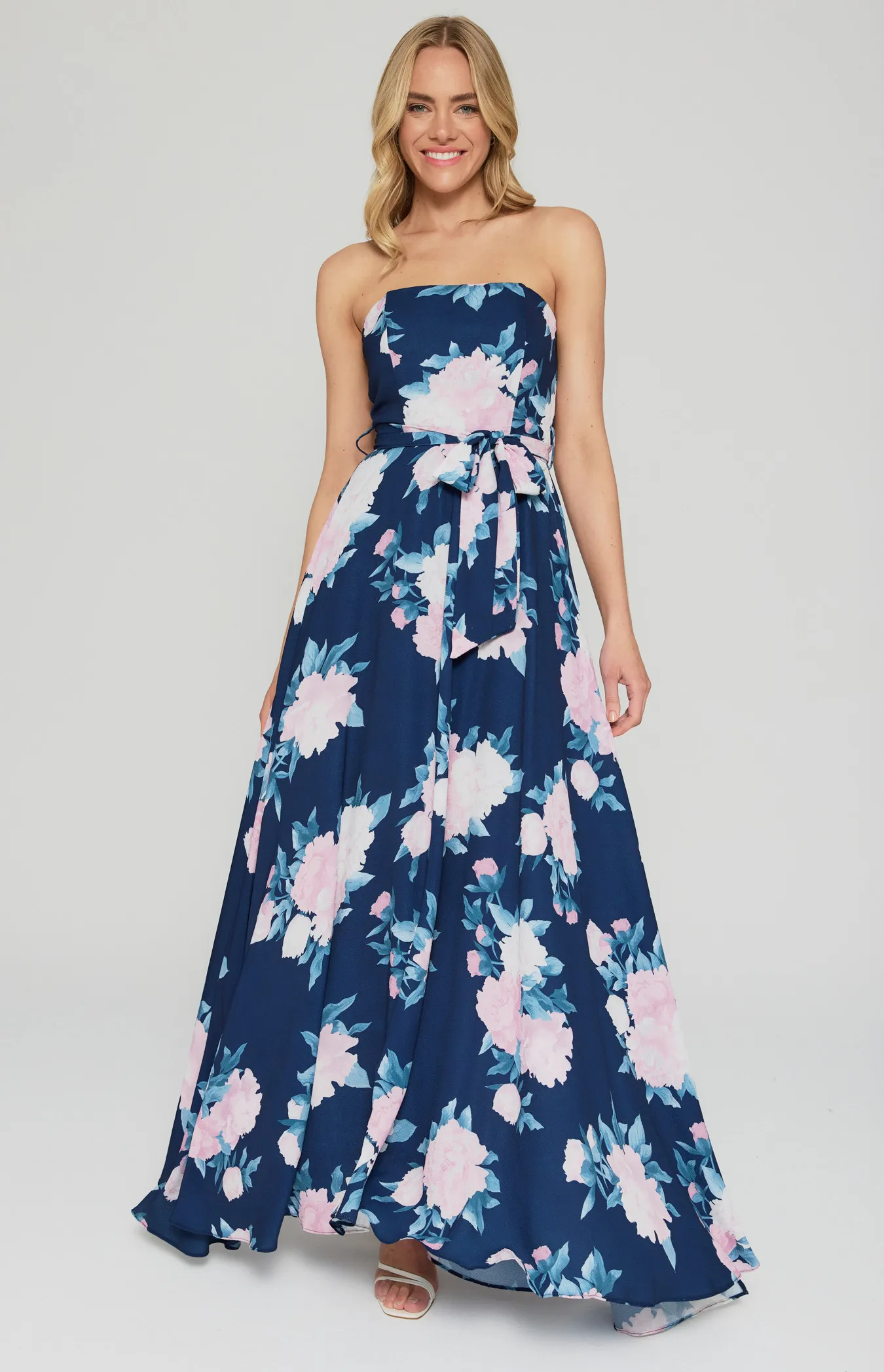 Strapless Floral Maxi Dress (SDR342-12A)