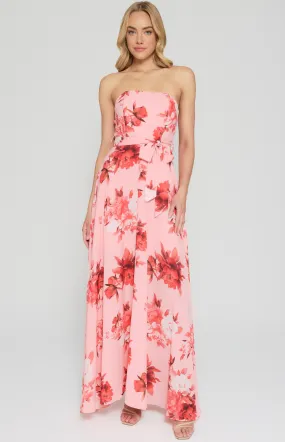 Strapless Floral Maxi Dress (SDR342-12A)