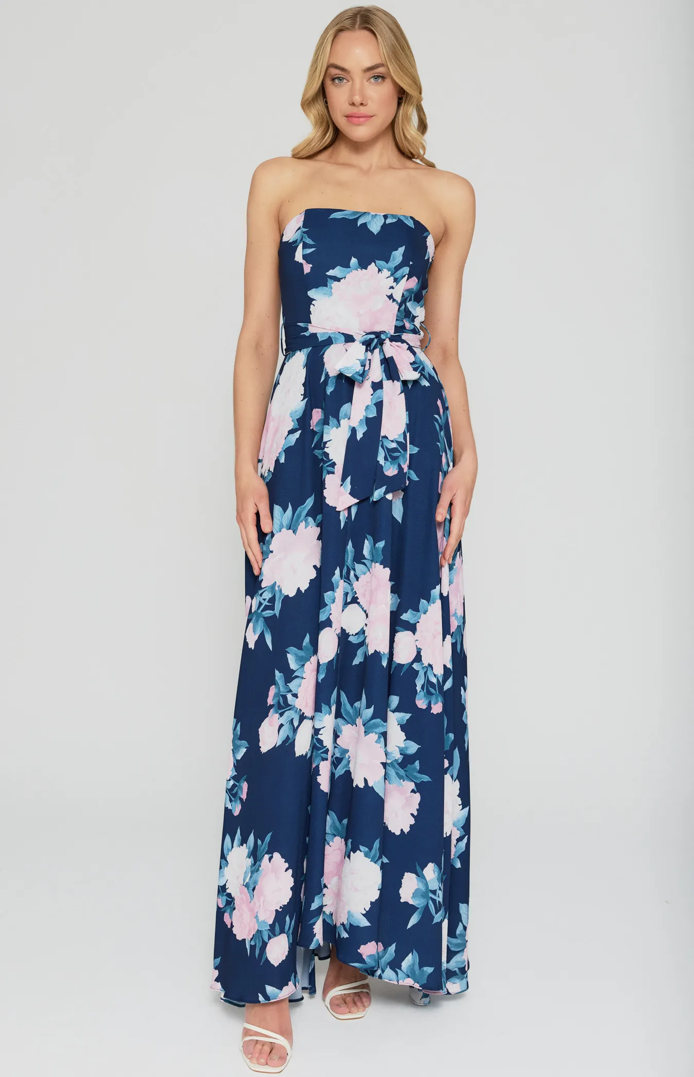 Strapless Floral Maxi Dress (SDR342-12A)