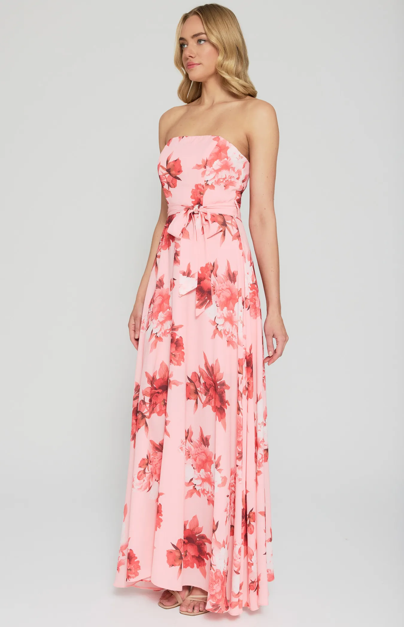 Strapless Floral Maxi Dress (SDR342-12A)