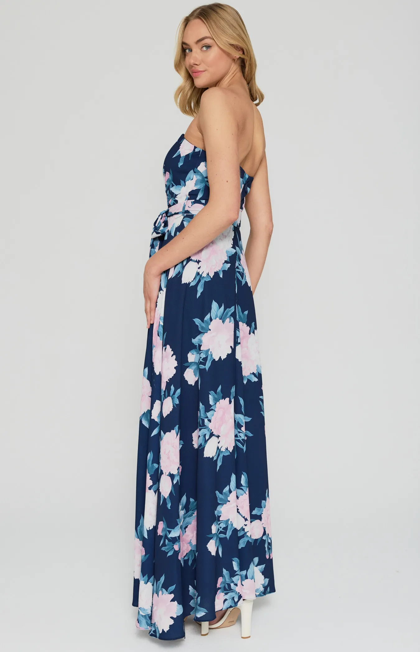 Strapless Floral Maxi Dress (SDR342-12A)