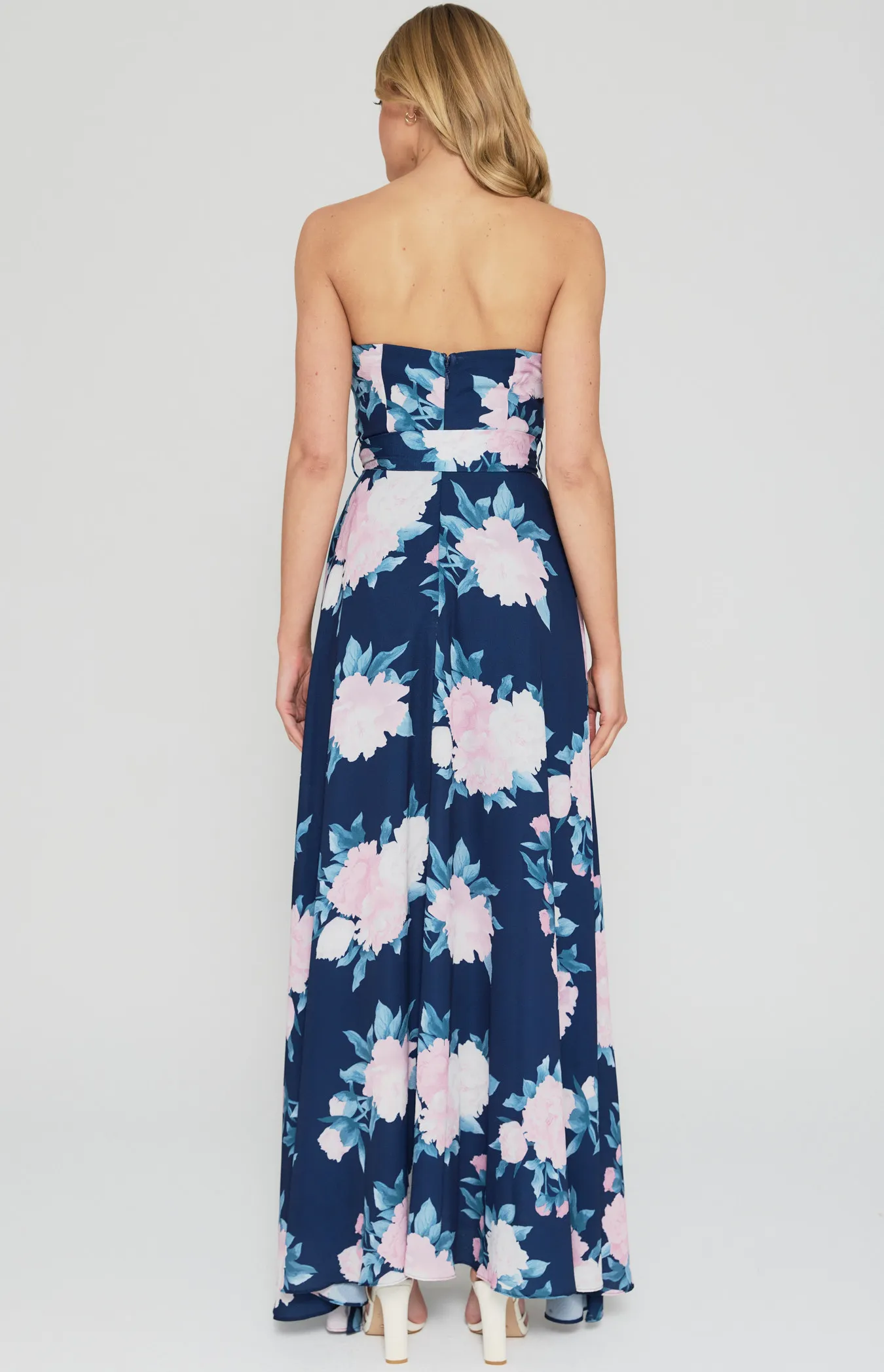 Strapless Floral Maxi Dress (SDR342-12A)